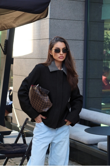 Полупальто укороченное на молнии Tony черная