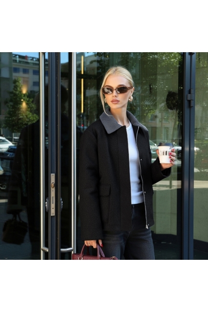 Полупальто укороченное на молнии Tony черная