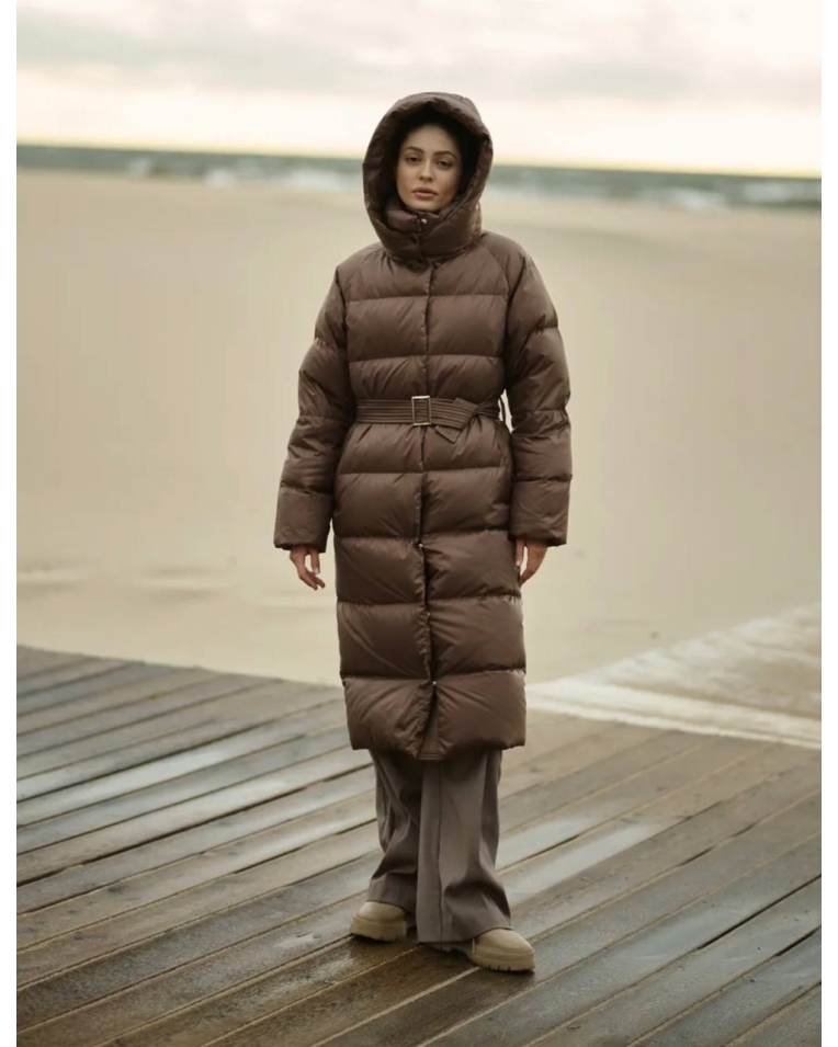 Пуховик женский А2 шоколадный 