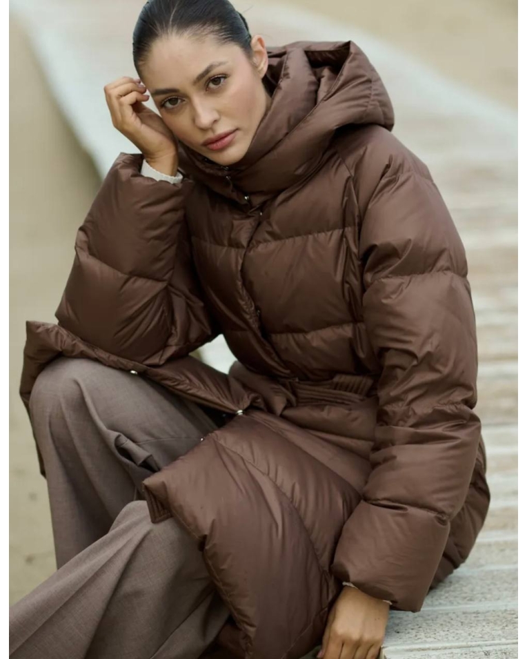 Пуховик женский А2 шоколадный 