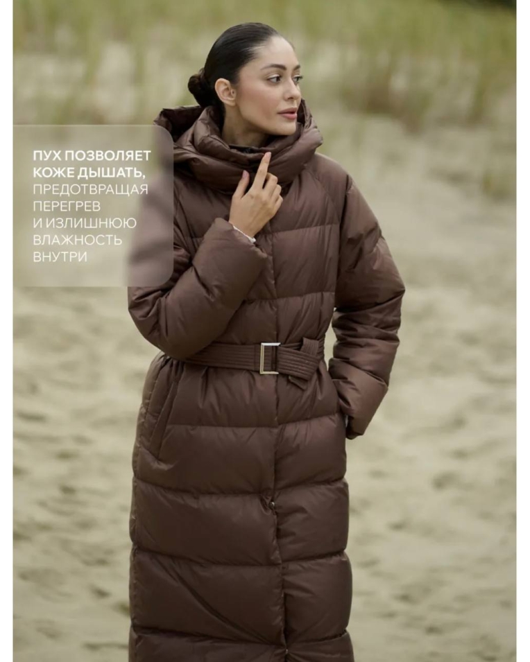 Пуховик женский А2 шоколадный 